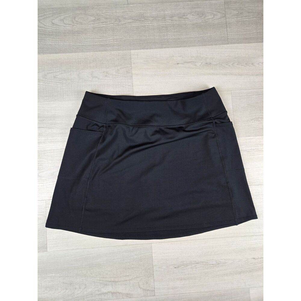 Skechers Active Athletic Skirt Skort Womens Size L Black Stretch Pockets